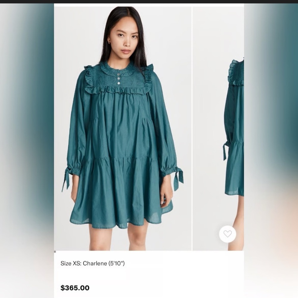 Sea New York Adrienne
Cotton Puff Sleeve green summer formal dress party $365